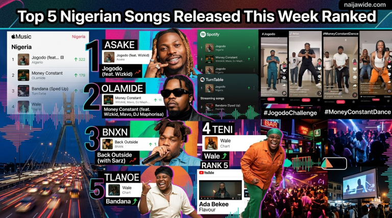 Top 5 Nigerian Songs Released This Week Ranked